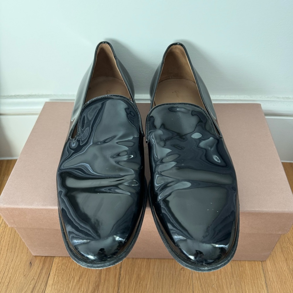 Gianvito Rossi Black Patent Leather Loafers